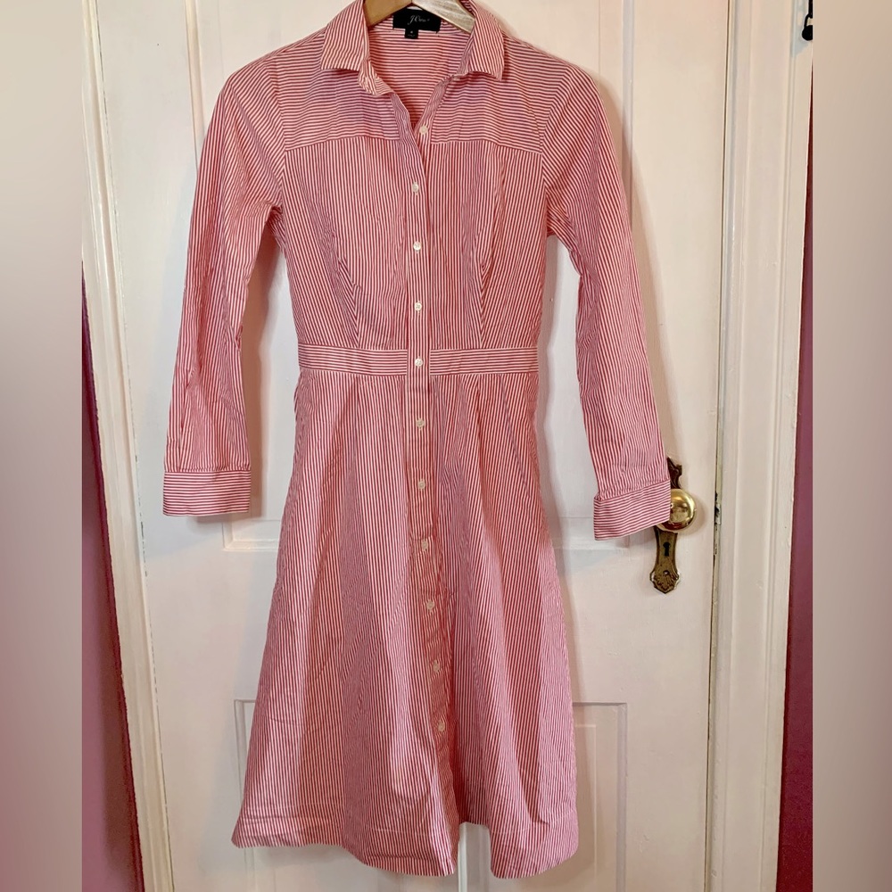 Long-sleeve dress Oxford style button down